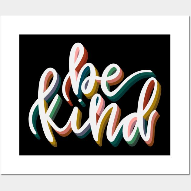 Be Kind Calligraphy Lettering Quote Wall Art by Adria Adams Co.